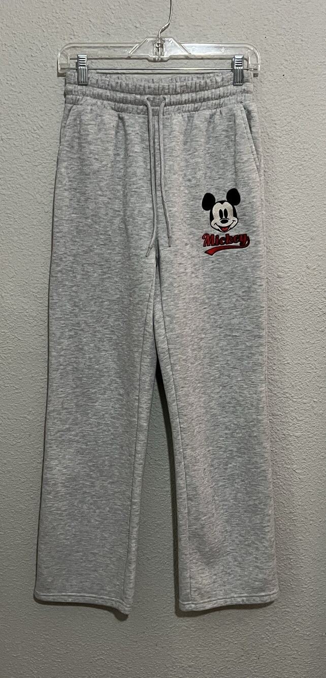 Disney Mickey Mouse Sweatpants Women's S Gray Athleisure